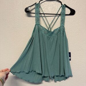 Lucky Brand Blue Strappy Swing Tank